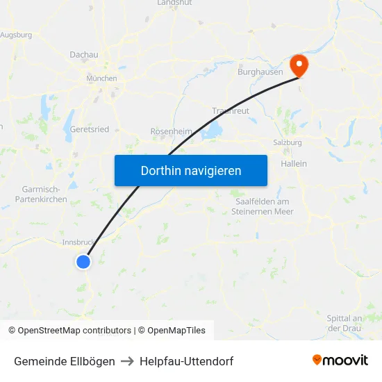 Gemeinde Ellbögen to Helpfau-Uttendorf map