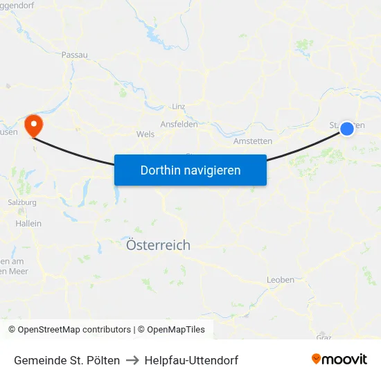 Gemeinde St. Pölten to Helpfau-Uttendorf map