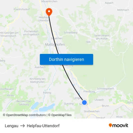 Lengau to Helpfau-Uttendorf map