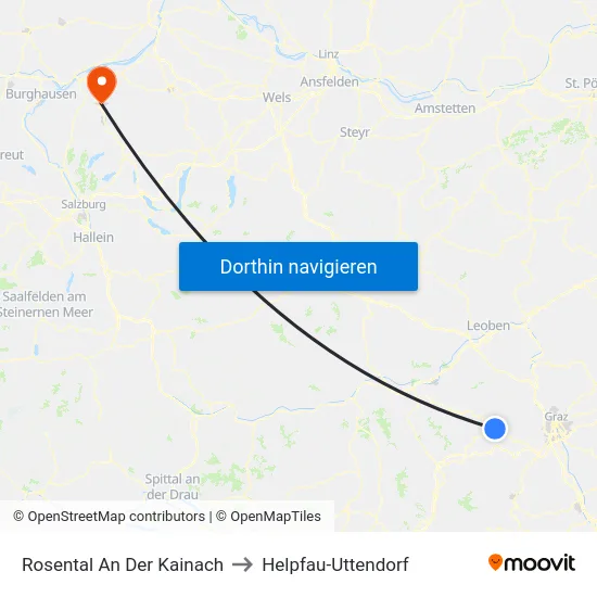 Rosental An Der Kainach to Helpfau-Uttendorf map
