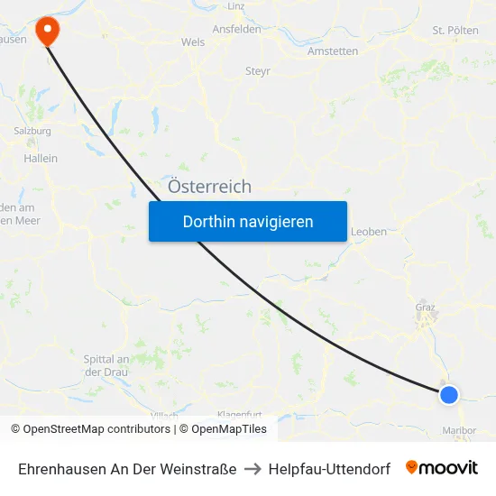 Ehrenhausen An Der Weinstraße to Helpfau-Uttendorf map
