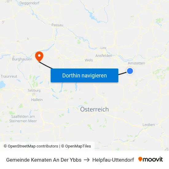 Gemeinde Kematen An Der Ybbs to Helpfau-Uttendorf map