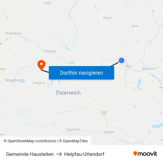 Gemeinde Hausleiten to Helpfau-Uttendorf map