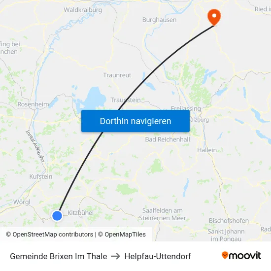 Gemeinde Brixen Im Thale to Helpfau-Uttendorf map
