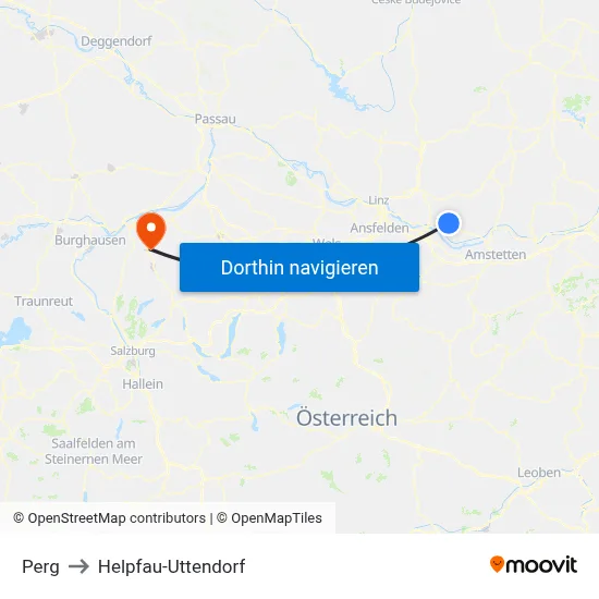 Perg to Helpfau-Uttendorf map