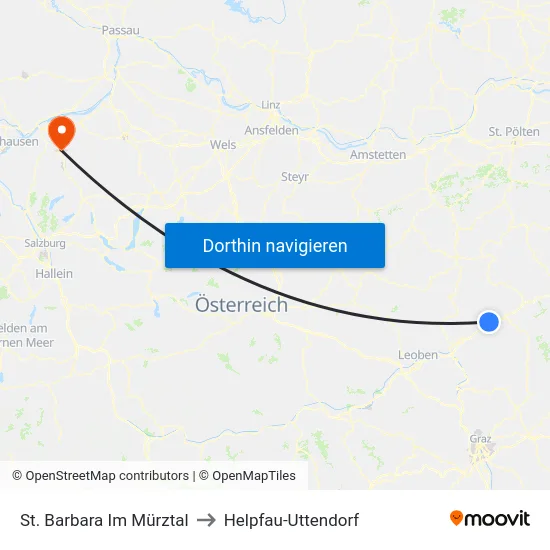 St. Barbara Im Mürztal to Helpfau-Uttendorf map