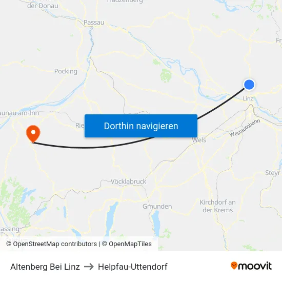 Altenberg Bei Linz to Helpfau-Uttendorf map