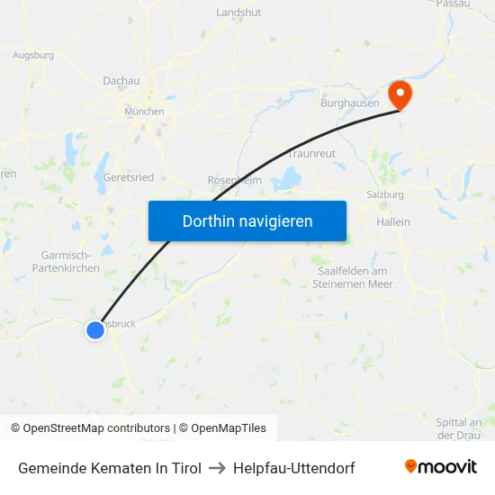 Gemeinde Kematen In Tirol to Helpfau-Uttendorf map