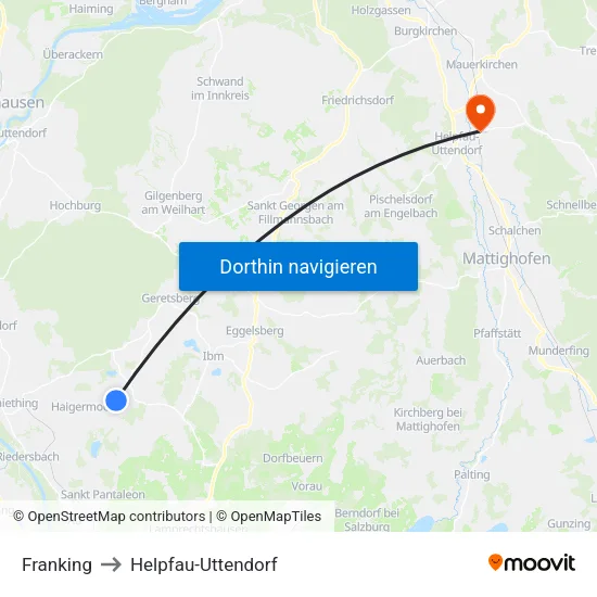 Franking to Helpfau-Uttendorf map