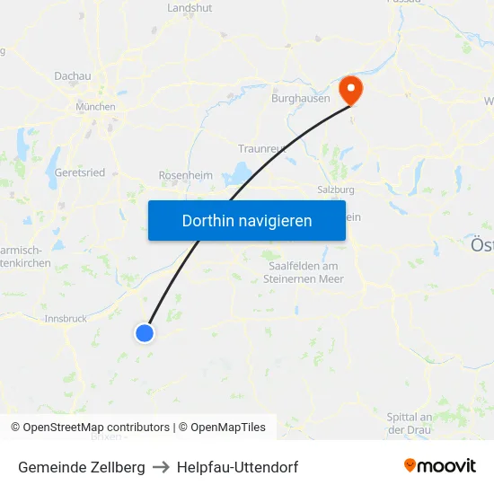 Gemeinde Zellberg to Helpfau-Uttendorf map