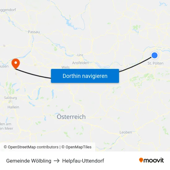 Gemeinde Wölbling to Helpfau-Uttendorf map