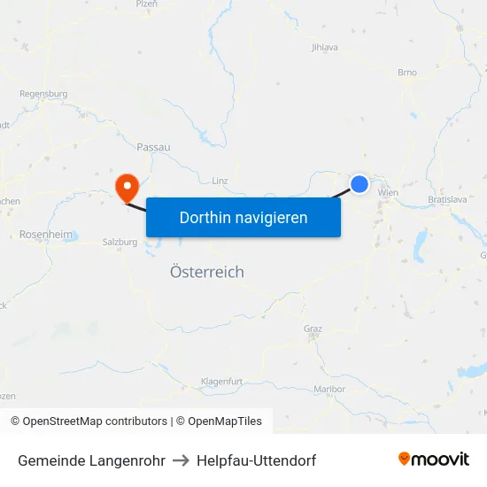 Gemeinde Langenrohr to Helpfau-Uttendorf map