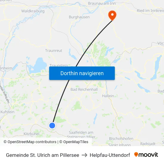 Gemeinde St. Ulrich am Pillersee to Helpfau-Uttendorf map