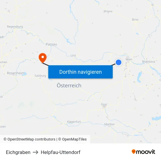 Eichgraben to Helpfau-Uttendorf map