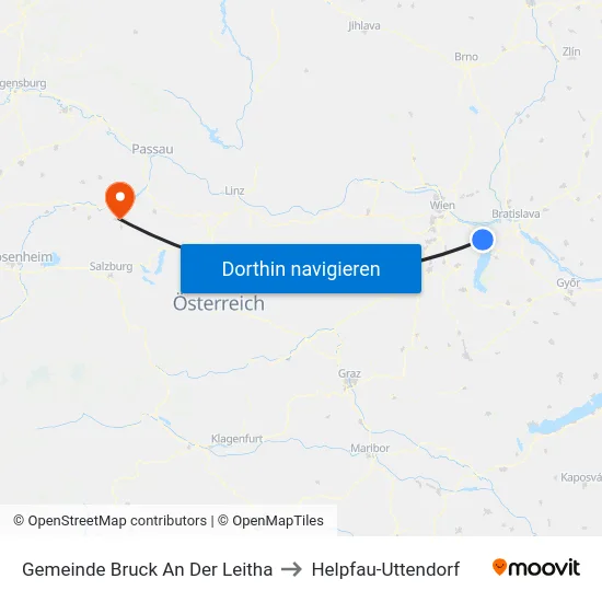 Gemeinde Bruck An Der Leitha to Helpfau-Uttendorf map