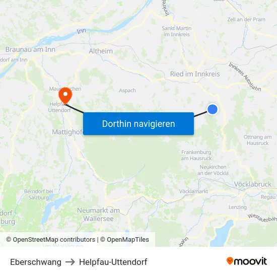 Eberschwang to Helpfau-Uttendorf map