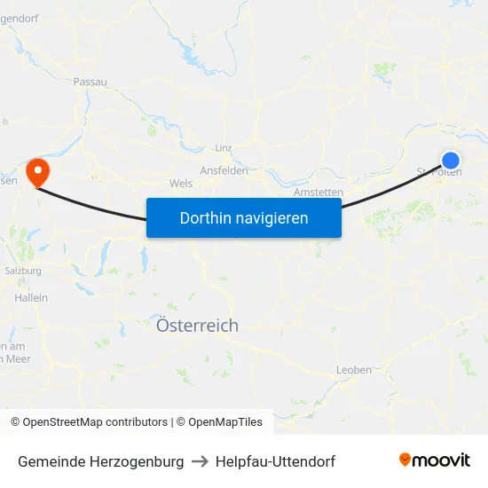 Gemeinde Herzogenburg to Helpfau-Uttendorf map