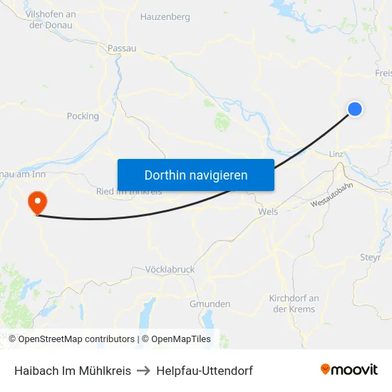 Haibach Im Mühlkreis to Helpfau-Uttendorf map