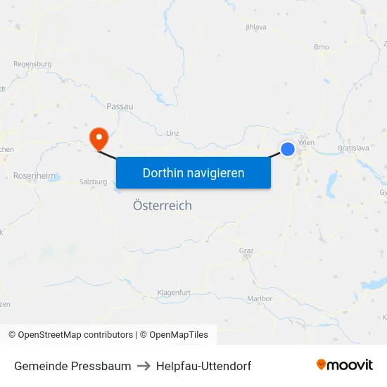 Gemeinde Pressbaum to Helpfau-Uttendorf map