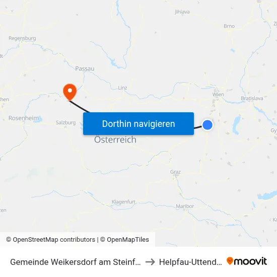 Gemeinde Weikersdorf am Steinfelde to Helpfau-Uttendorf map