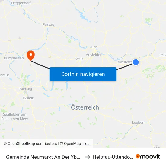 Gemeinde Neumarkt An Der Ybbs to Helpfau-Uttendorf map