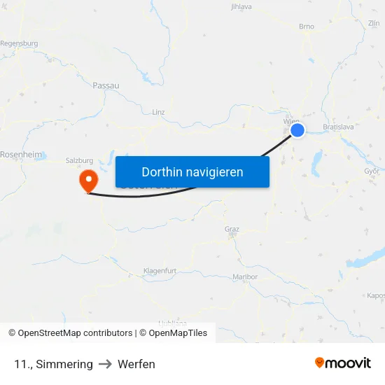11., Simmering to Werfen map