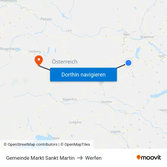 Gemeinde Markt Sankt Martin to Werfen map