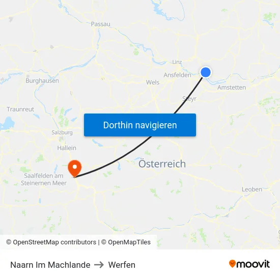 Naarn Im Machlande to Werfen map
