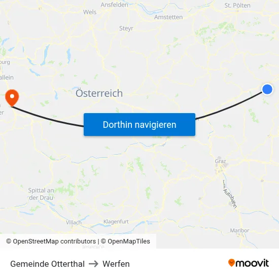 Gemeinde Otterthal to Werfen map