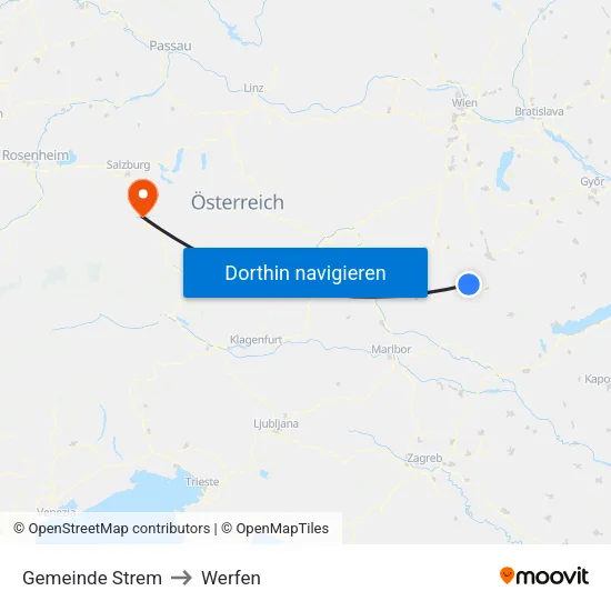 Gemeinde Strem to Werfen map