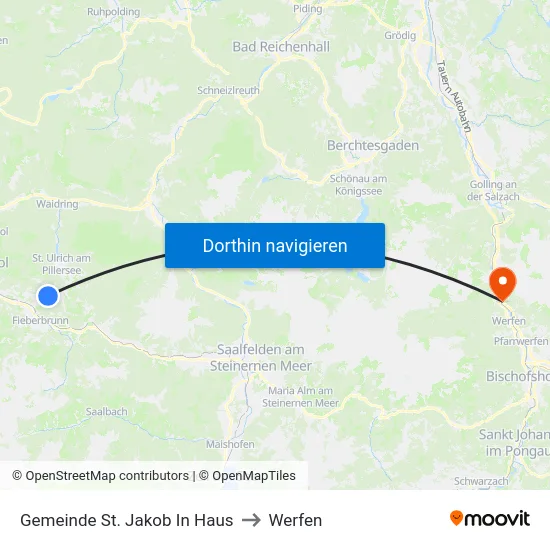 Gemeinde St. Jakob In Haus to Werfen map