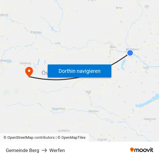Gemeinde Berg to Werfen map