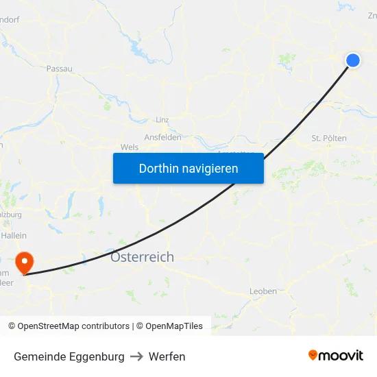 Gemeinde Eggenburg to Werfen map