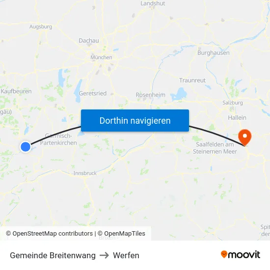 Gemeinde Breitenwang to Werfen map