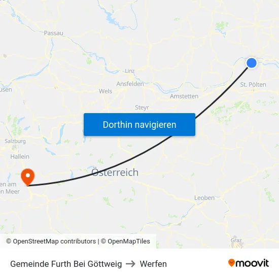 Gemeinde Furth Bei Göttweig to Werfen map