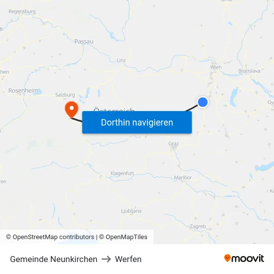 Gemeinde Neunkirchen to Werfen map