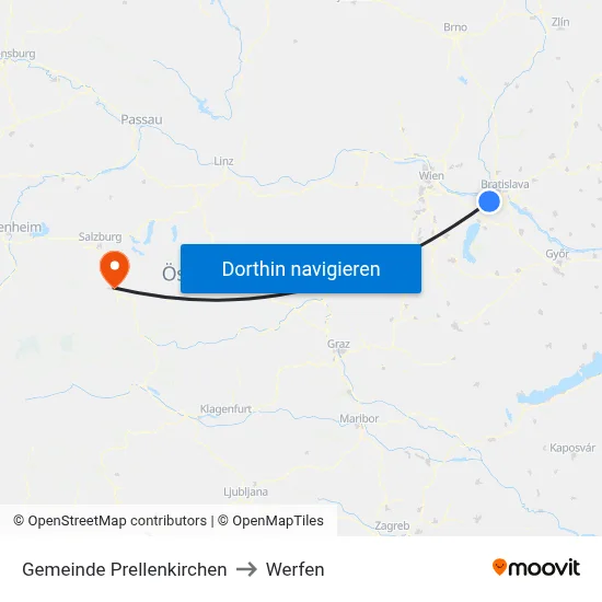 Gemeinde Prellenkirchen to Werfen map