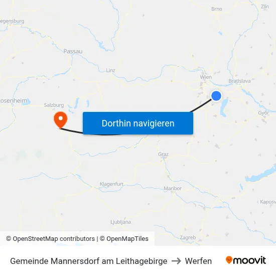 Gemeinde Mannersdorf am Leithagebirge to Werfen map