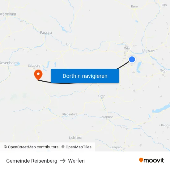 Gemeinde Reisenberg to Werfen map