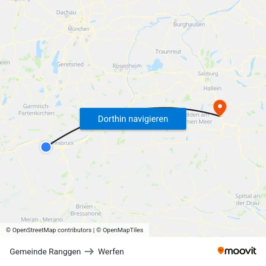 Gemeinde Ranggen to Werfen map