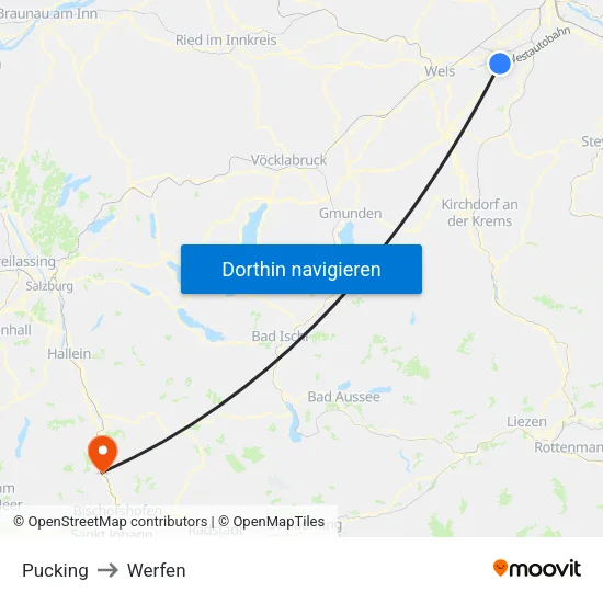 Pucking to Werfen map