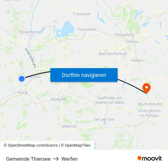 Gemeinde Thiersee to Werfen map