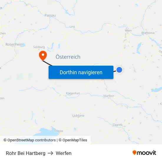 Rohr Bei Hartberg to Werfen map