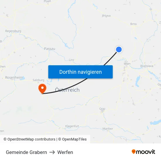 Gemeinde Grabern to Werfen map