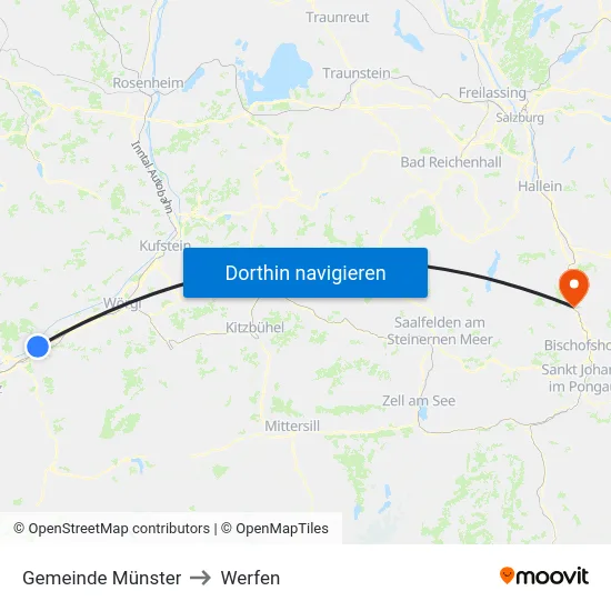Gemeinde Münster to Werfen map