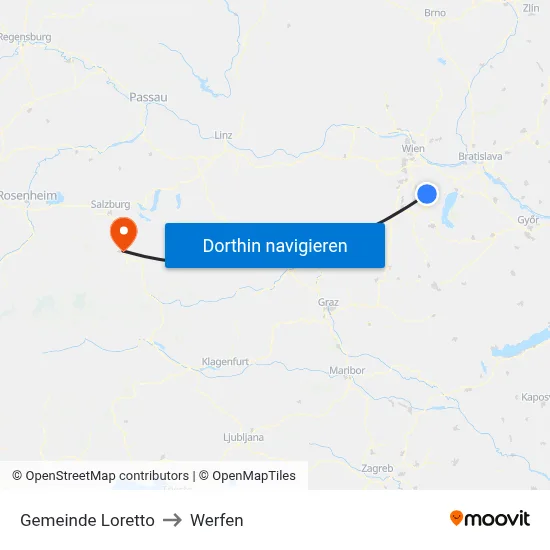 Gemeinde Loretto to Werfen map