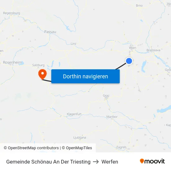 Gemeinde Schönau An Der Triesting to Werfen map