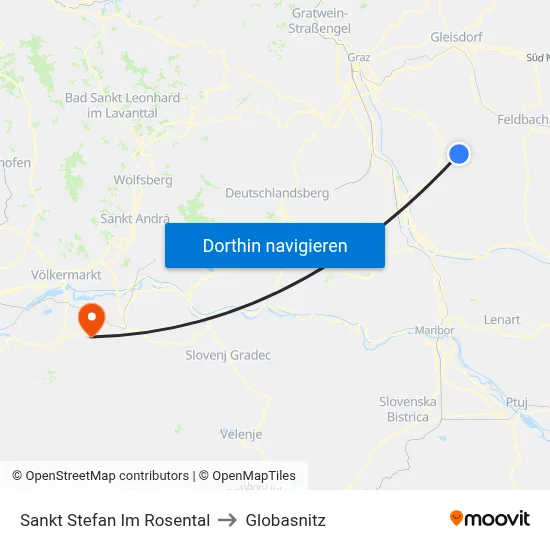 Sankt Stefan Im Rosental to Globasnitz map