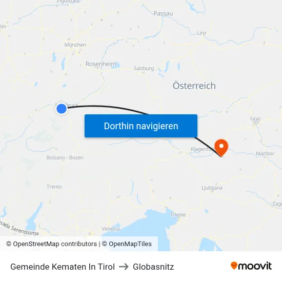 Gemeinde Kematen In Tirol to Globasnitz map