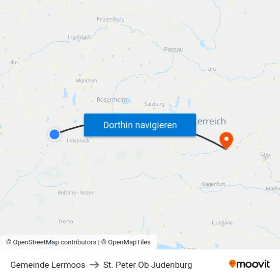 Gemeinde Lermoos to St. Peter Ob Judenburg map